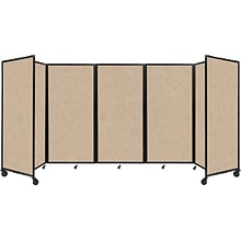 Versare The Room Divider 360 Freestanding Mobile Partition, 72H x 168W, Beige Fabric (1172501)