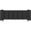 Versare The Room Divider 360 Freestanding Mobile Partition, 72H x 234W, Black Fabric (1172702)