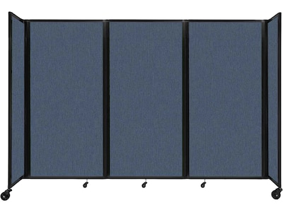 Versare The Room Divider 360 Freestanding Mobile Partition, 72H x 102W, Ocean Fabric (1172315)