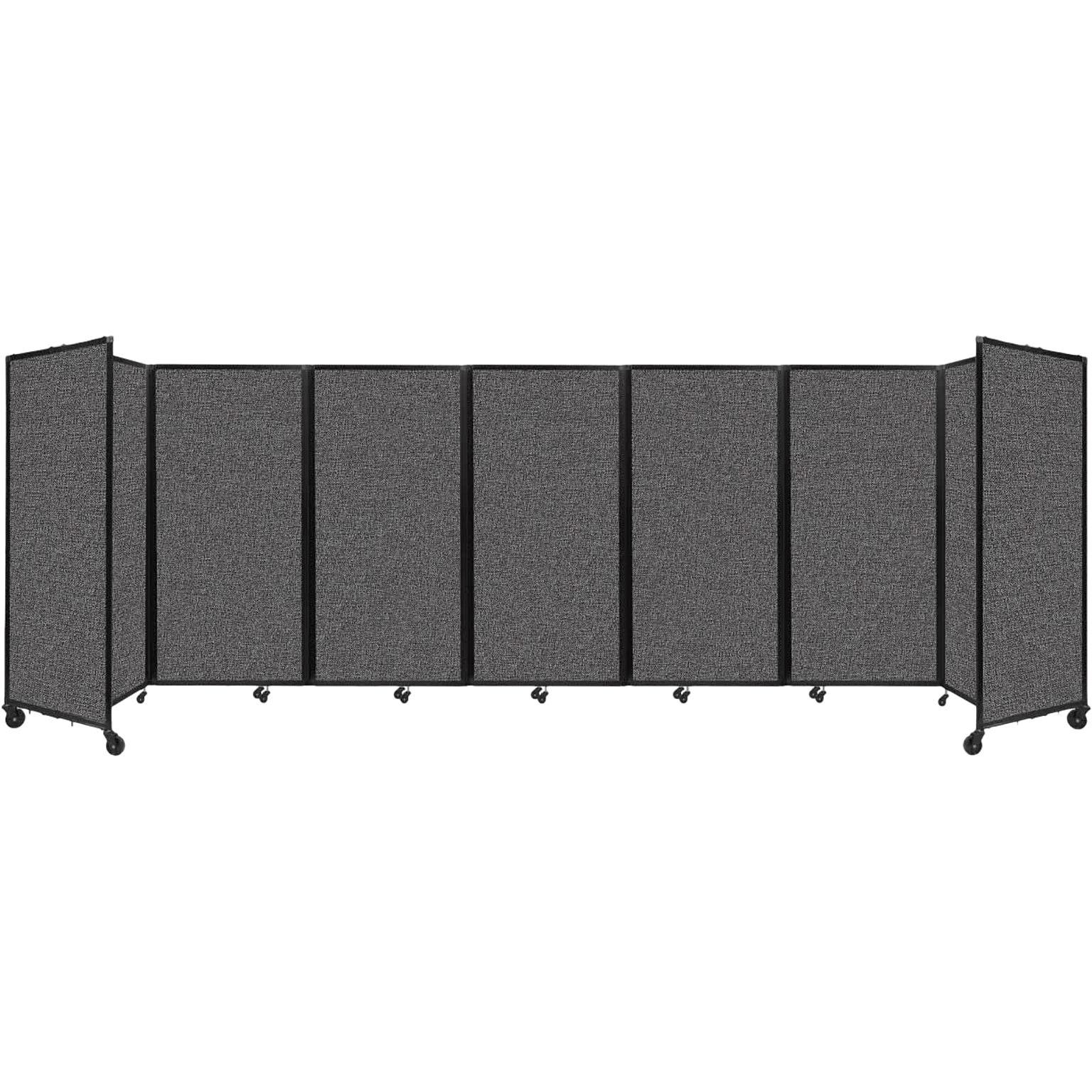 Versare The Room Divider 360 Freestanding Mobile Partition, 72H x 234W, Charcoal Gray Fabric (1172707)