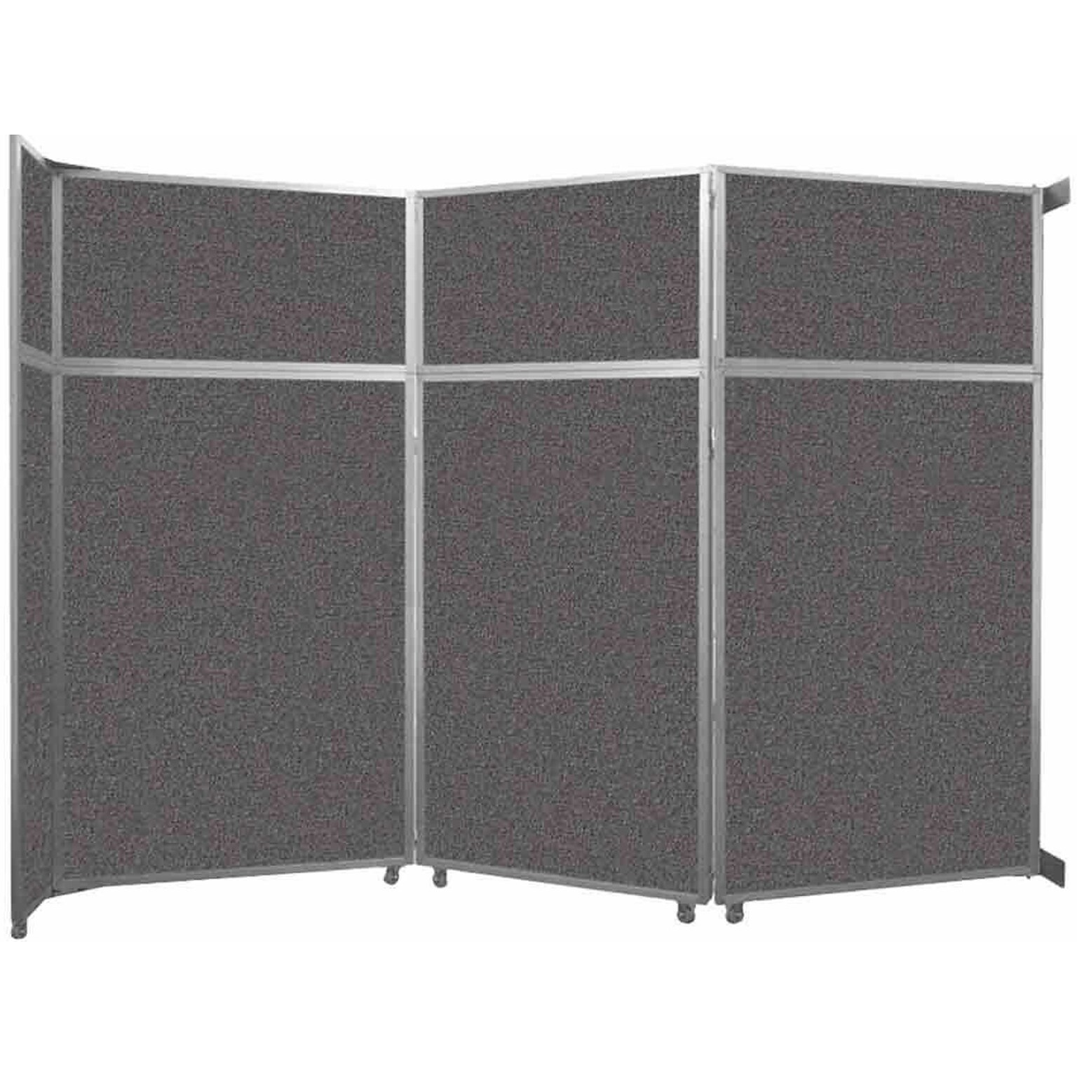 Versare Operable Wall Clamp Mount Folding Room Divider, 101.25H x 141W, Charcoal Gray Fabric (1070307)