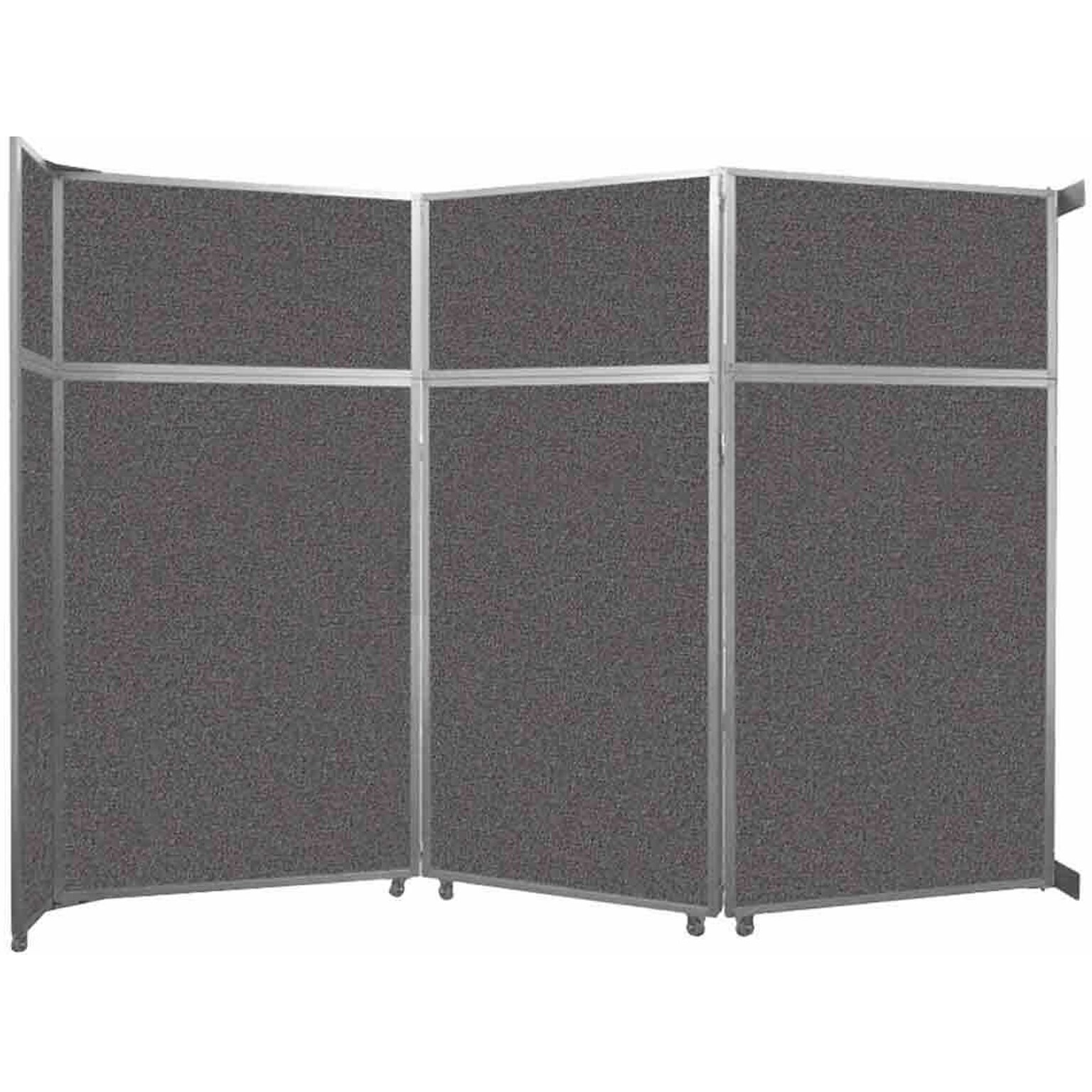 Versare Operable Wall Clamp Mount Folding Room Divider, 101.25H x 141W, Charcoal Gray Fabric (1070307)