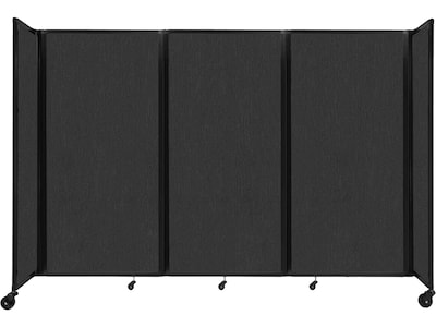 Versare The Room Divider 360 Freestanding Mobile Partition, 72H x 102W, Black Fabric (1172302)