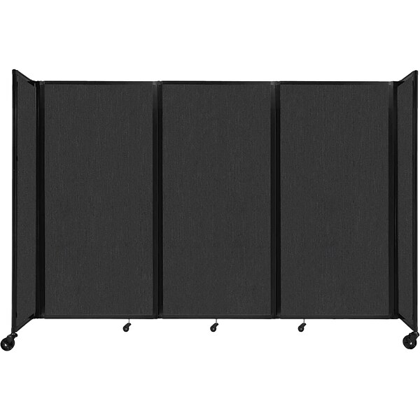 Versare The Room Divider 360 Freestanding Mobile Partition, 72"H x 102"W, Black Fabric (1172302