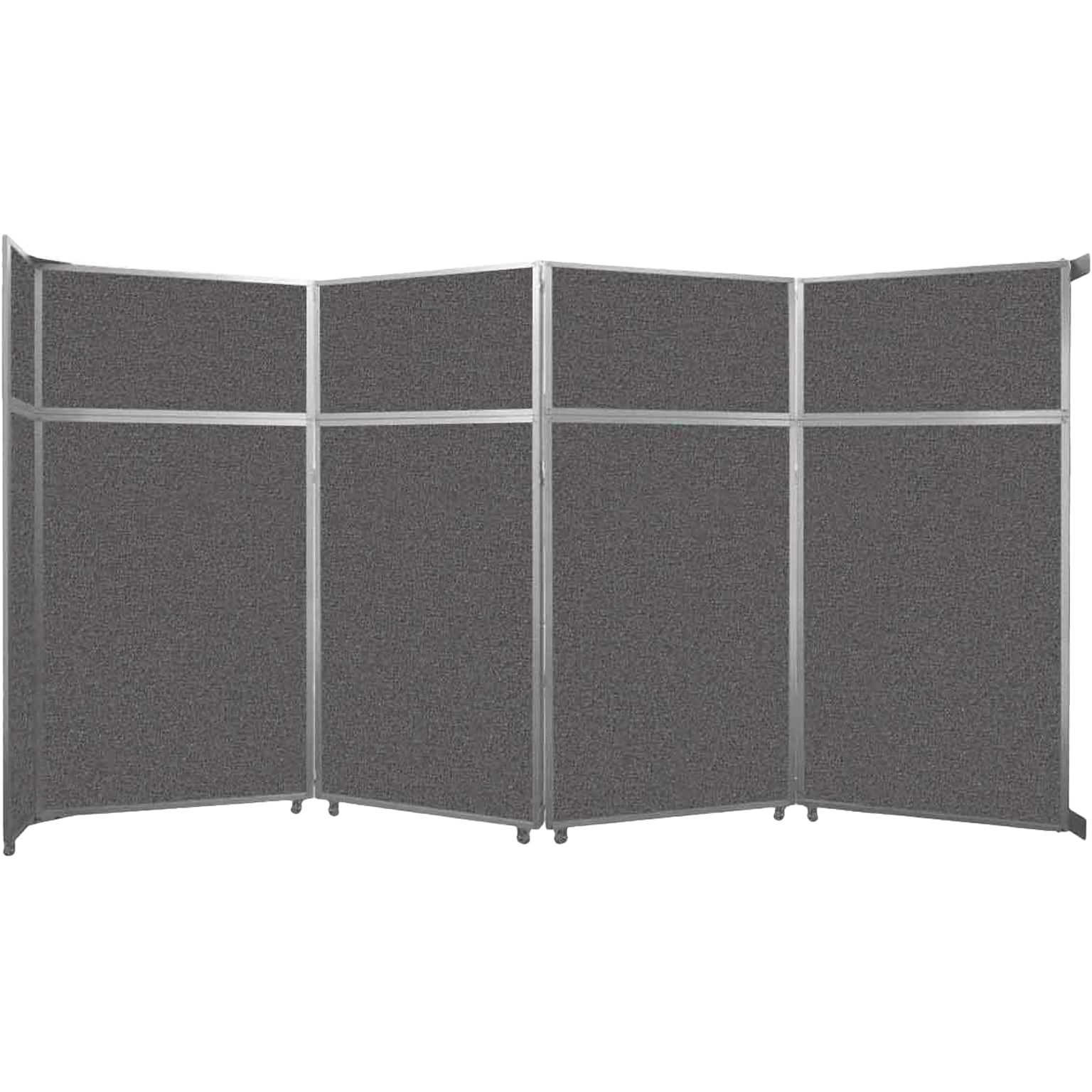 Versare Operable Wall Clamp Mount Folding Room Divider, 101.25H x 187W, Charcoal Gray Fabric (1070407)