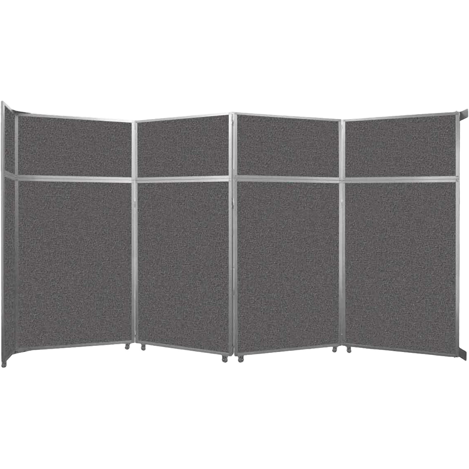 Versare Operable Wall Clamp Mount Folding Room Divider, 101.25H x 187W, Charcoal Gray Fabric (1070407)