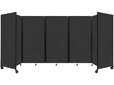 Versare The Room Divider 360 Freestanding Mobile Partition, 72H x 168W, Black Fabric (1172502)