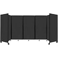 Versare The Room Divider 360 Freestanding Mobile Partition, 72H x 168W, Black Fabric (1172502)