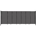 Versare StraightWall Freestanding Mobile Partition, 72H x 186W, Charcoal Gray Fabric (1472707)