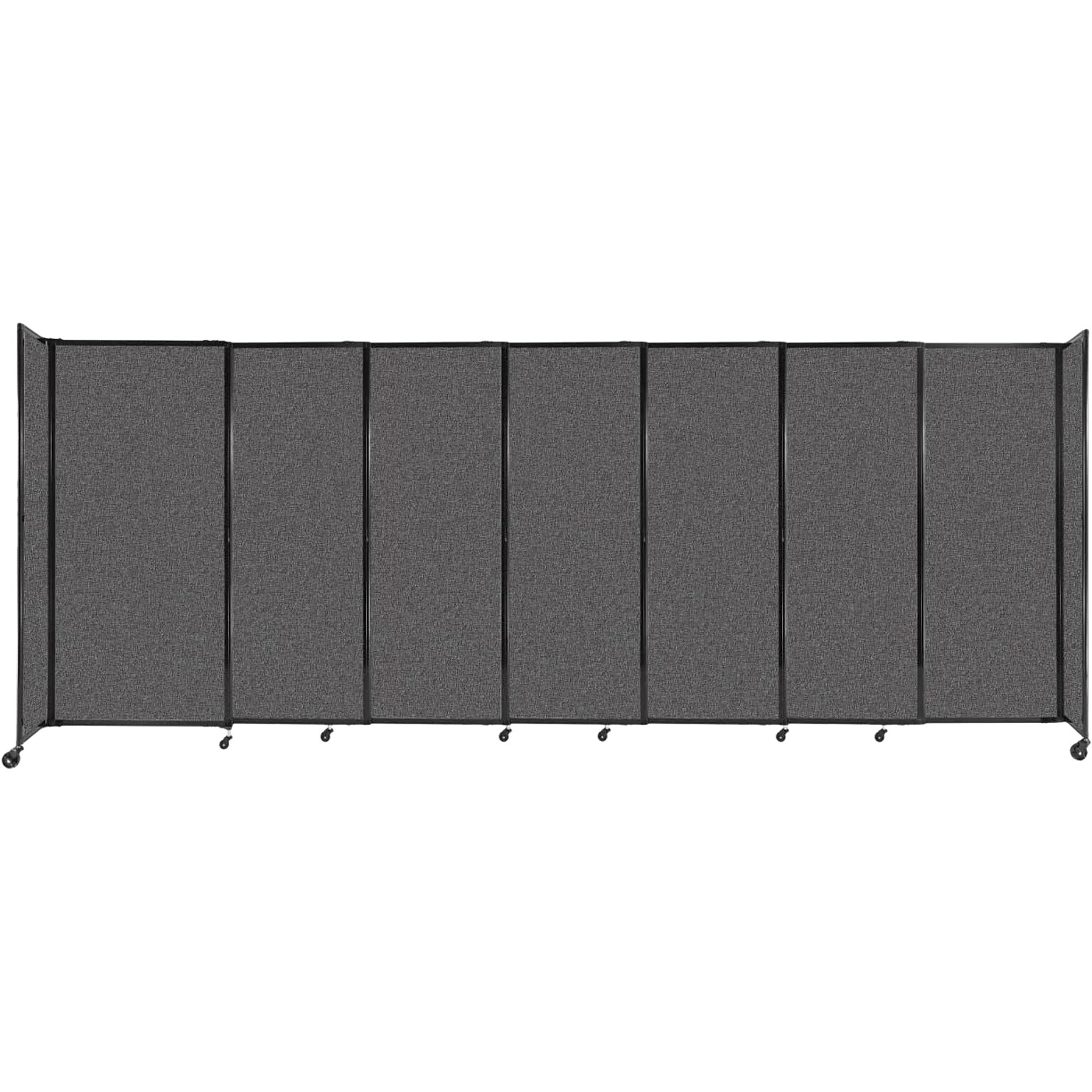Versare StraightWall Freestanding Mobile Partition, 72H x 186W, Charcoal Gray Fabric (1472707)