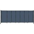 Versare StraightWall Freestanding Mobile Partition, 72H x 186W, Ocean Fabric (1472715)