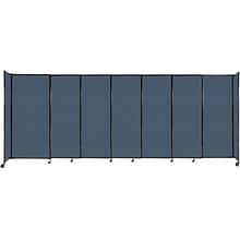 Versare StraightWall Freestanding Mobile Partition, 72H x 186W, Ocean Fabric (1472715)