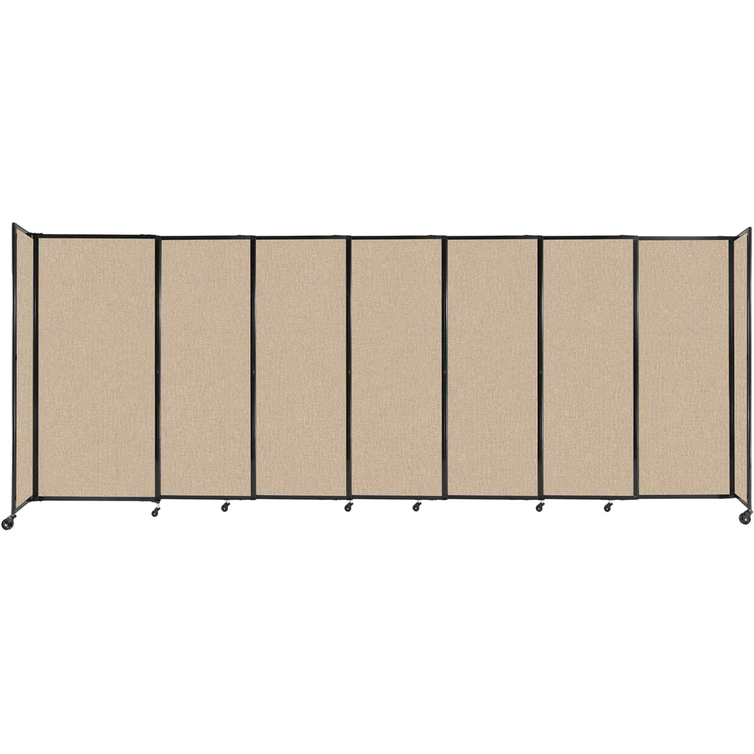 Versare StraightWall Freestanding Mobile Partition, 72H x 186W, Beige Fabric (1472701)