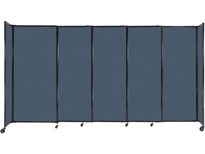 Versare StraightWall Freestanding Mobile Partition, 72H x 135W, Ocean Fabric (1472515)