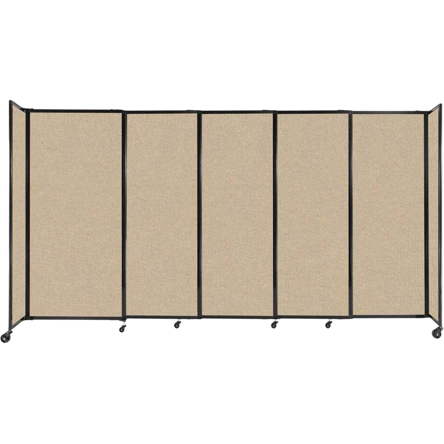 Versare StraightWall Freestanding Mobile Partition, 72H x 135W, Beige Fabric (1472501)