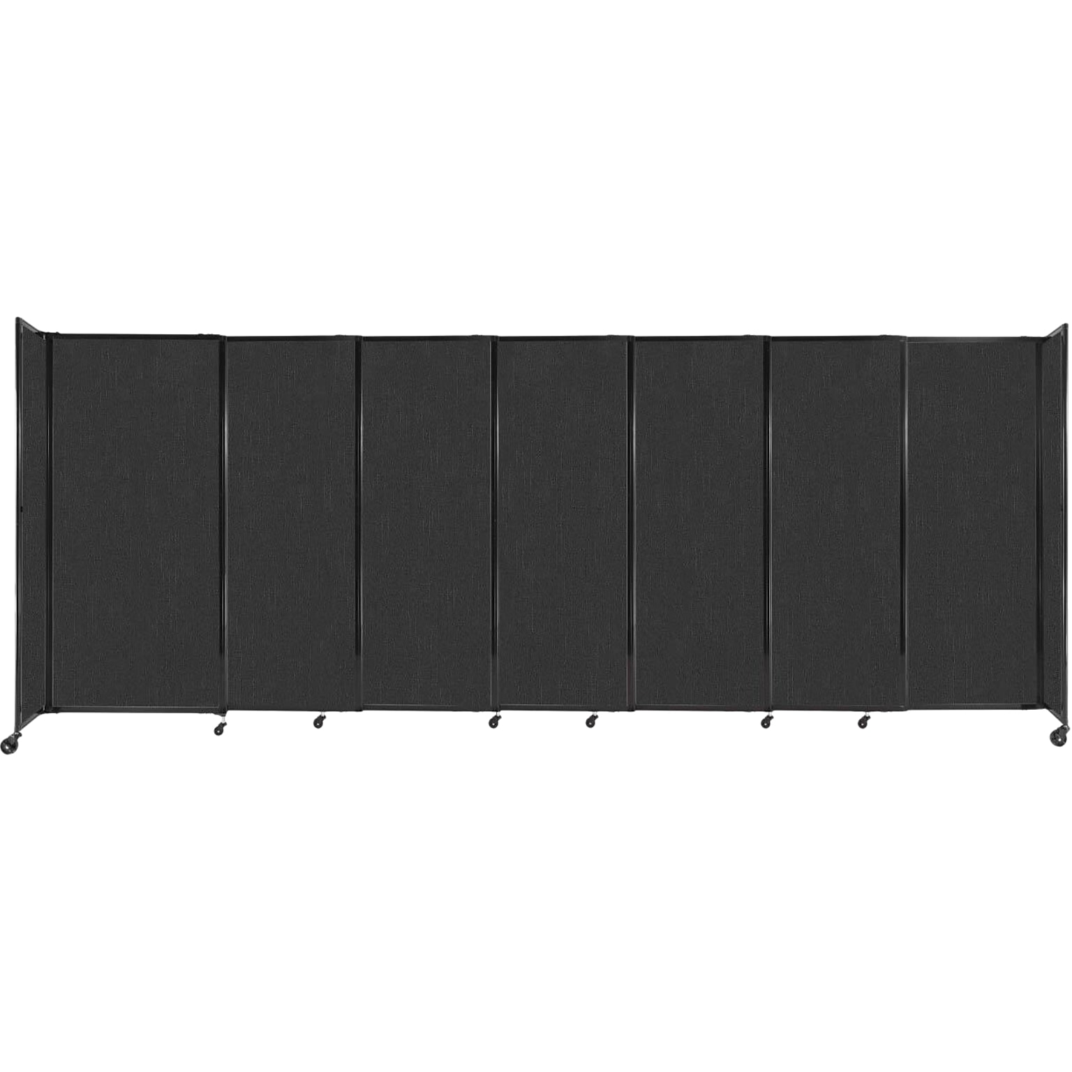 Versare StraightWall Freestanding Mobile Partition, 72H x 186W, Black Fabric (1472702)