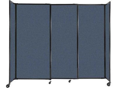 Versare StraightWall Freestanding Mobile Partition, 72H x 86W, Ocean Fabric (1472315)