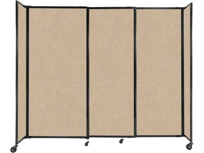 Versare StraightWall Freestanding Mobile Partition, 72H x 86W, Beige Fabric (1472301)