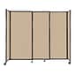 Versare StraightWall Freestanding Mobile Partition, 72"H x 86"W, Beige Fabric (1472301)