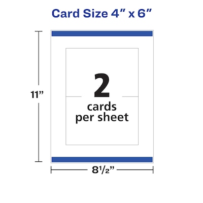 Avery® 4 x 6 Laser Postcards, Heavy Card Stock, White, 100/Box