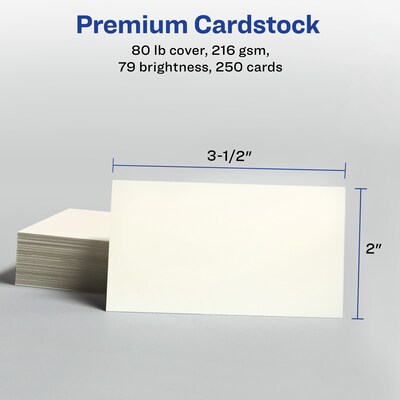 Avery Business Card, 3.5" x 2", Uncoated, Ivory, 250/Pack (5376)