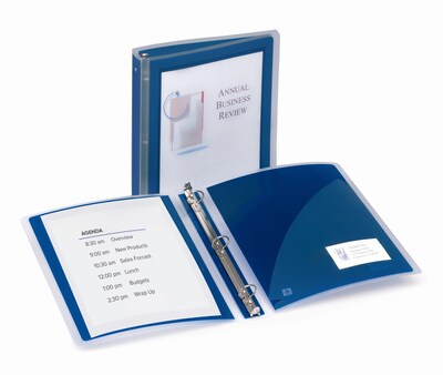 Avery FLEXI-VIEW Heavy Duty 1 1/2 3-Ring Non-View Binders, D-Ring, Navy (17638)