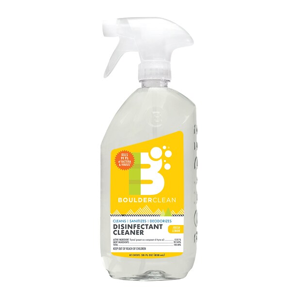 Boulder Clean Disinfecting Cleaner, Lemon Scent, 28 Oz. (003007)