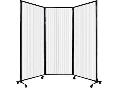 Versare QuickWall Freestanding Folding Portable Partition, 80 x 100, Opal Fluted Polycarbonate (18