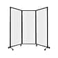 Versare QuickWall Freestanding Folding Portable Partition, 80" x 100", Opal Fluted Polycarbonate (1821224)