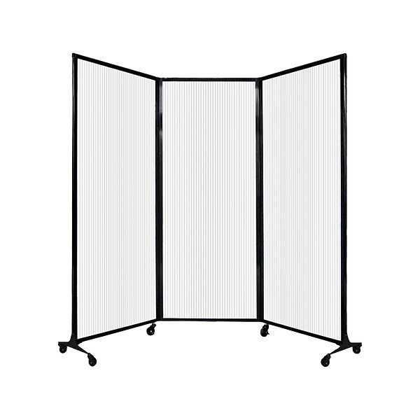 Versare QuickWall Freestanding Folding Portable Partition, 80 x 100, Opal Fluted Polycarbonate (1821224)