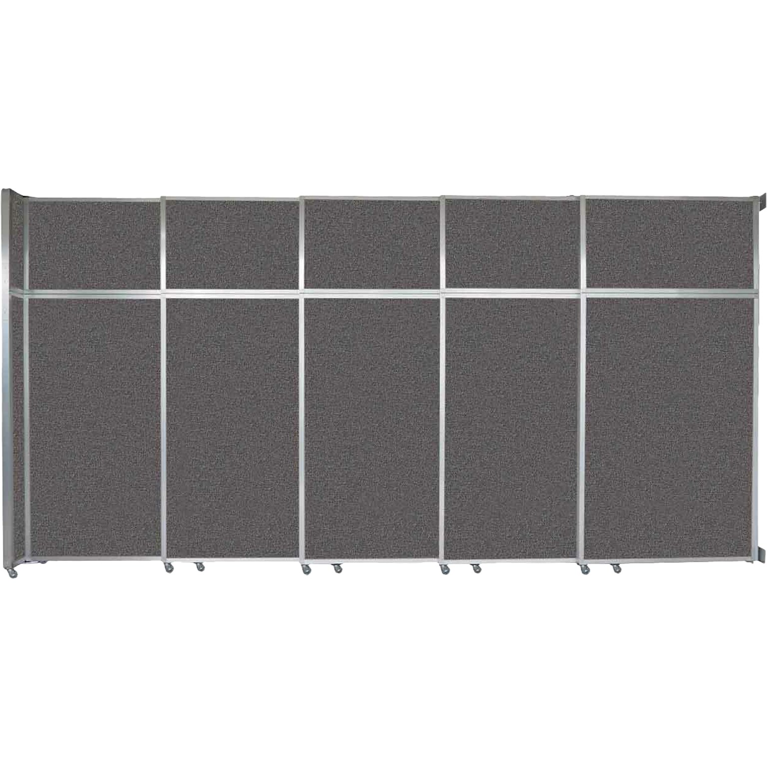 Versare Operable Wall Clamp Mount Sliding Room Divider, 101.25H x 187W, Charcoal Gray Fabric (1072507)