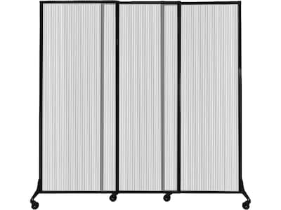 Versare MediWall Freestanding Sliding Partition, 80H x 84W, Clear Fluted Polycarbonate (1811220)