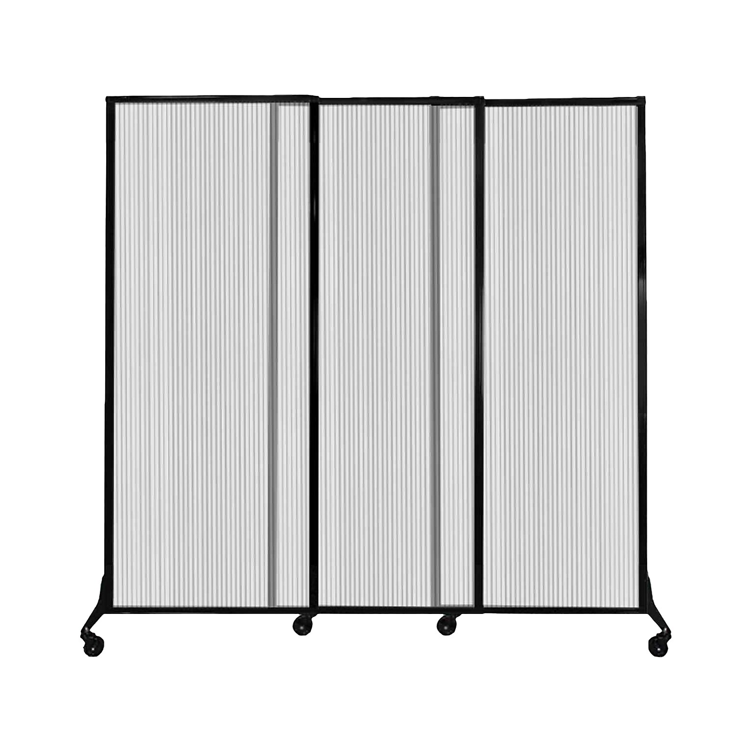 Versare MediWall Freestanding Sliding Partition, 80H x 84W, Clear Fluted Polycarbonate (1811220)