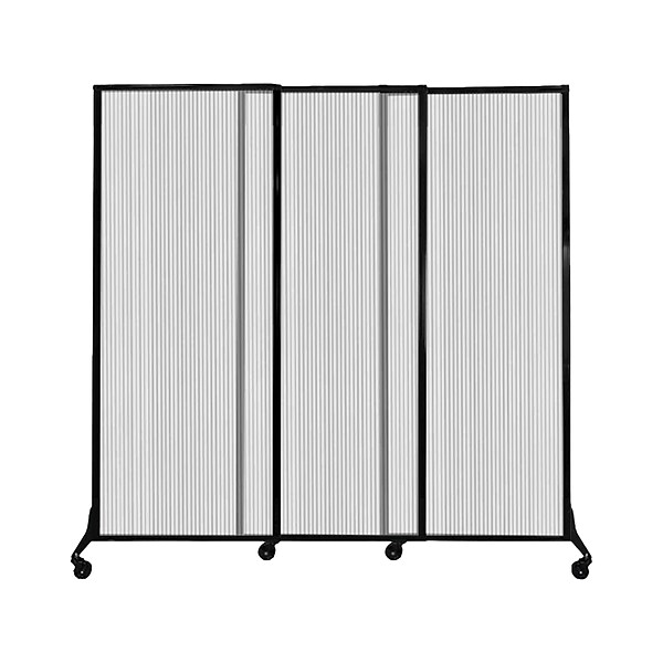 Versare MediWall Freestanding Sliding Partition, 80H x 84W, Clear Fluted Polycarbonate (1811220)