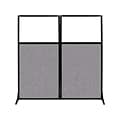 Versare 70H x 66W Freestanding Portable Workstation Screen with Window, Cloud Gray (1840208)