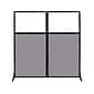 Versare Freestanding Portable Workstation Screen with Window, 70H x 66W, Cloud Gray Fabric (184020