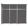 Versare Operable Wall Clamp Mount Sliding Room Divider, 101.25H x 117W, Charcoal Gray Fabric (1072