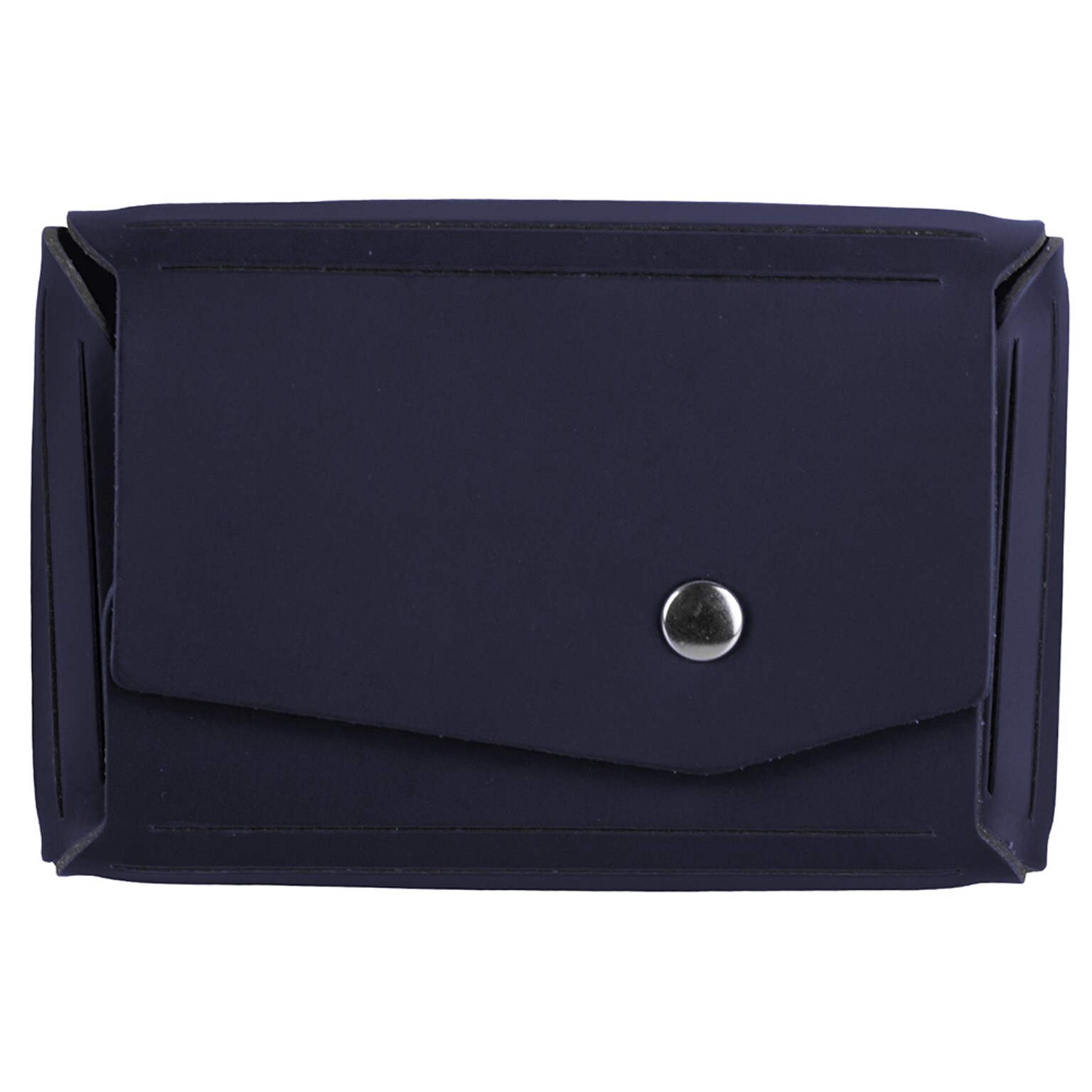 JAM Paper® Italian Leather Business Card Holder Case with Angular Flap, Navy Blue, Sold Individually (233331744)