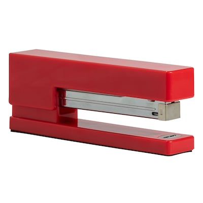 JAM Paper Modern Desktop Stapler, 10 Sheet Capacity, Red (337REZ)