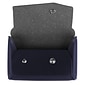 JAM Paper® Italian Leather Business Card Holder Case with Angular Flap, Navy Blue, Sold Individually (233331744)