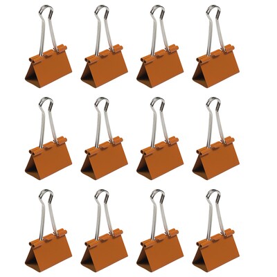 JAM Paper Large Binder Clips, 3/4" Capacity, Orange, 12/Pack (340BCor)