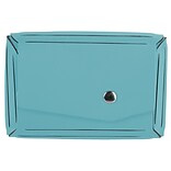 JAM Paper® Italian Leather Business Card Holder Case with Angular Flap, Teal Blue, Sold Individually