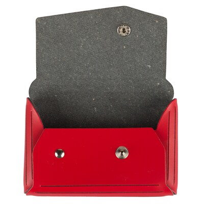 JAM Paper® Italian Leather Business Card Holder Case with Angular Flap, Red, Sold Individually (2233317461)
