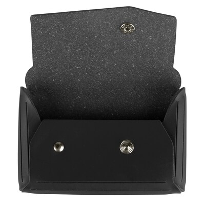 JAM Paper® Italian Leather Business Card Holder Case with Angular Flap, Black, Sold Individually (2233317460)