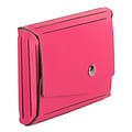 JAM Paper® Italian Leather Business Card Holder Case with Angular Flap, Fuchsia Pink, Sold Individua
