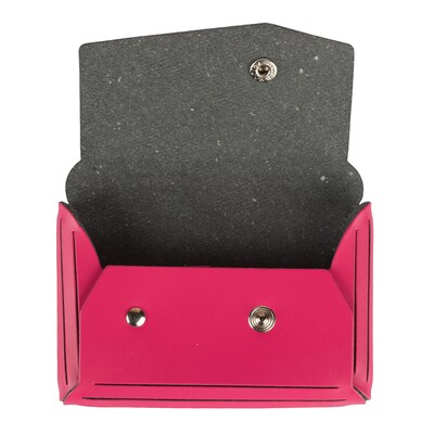 JAM Paper® Italian Leather Business Card Holder Case with Angular Flap, Fuchsia Pink, Sold Individually (233329912)