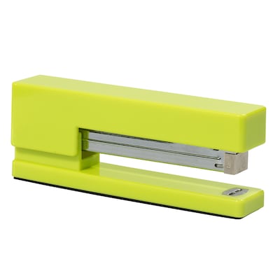 JAM Paper Modern Desktop Stapler, 10 Sheet Capacity, Lime Green (337GR)