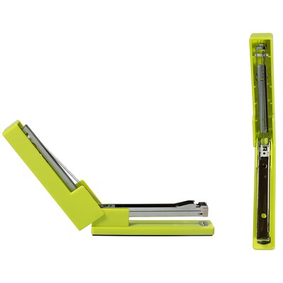 JAM Paper Modern Desktop Stapler, 10 Sheet Capacity, Lime Green (337GR)