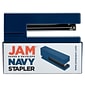 JAM Paper Modern Desktop Stapler, 10 Sheet Capacity, Navy Blue (337NA)