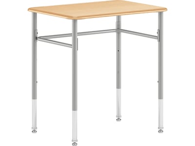HON SmartLink 26"W Rectangle Student Desk, Natural Maple/Platinum Metallic (HLDV-MRECT2026A.E.DD.T1)